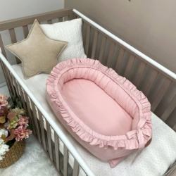 Baby nest co-sleeping cu volanase - roz